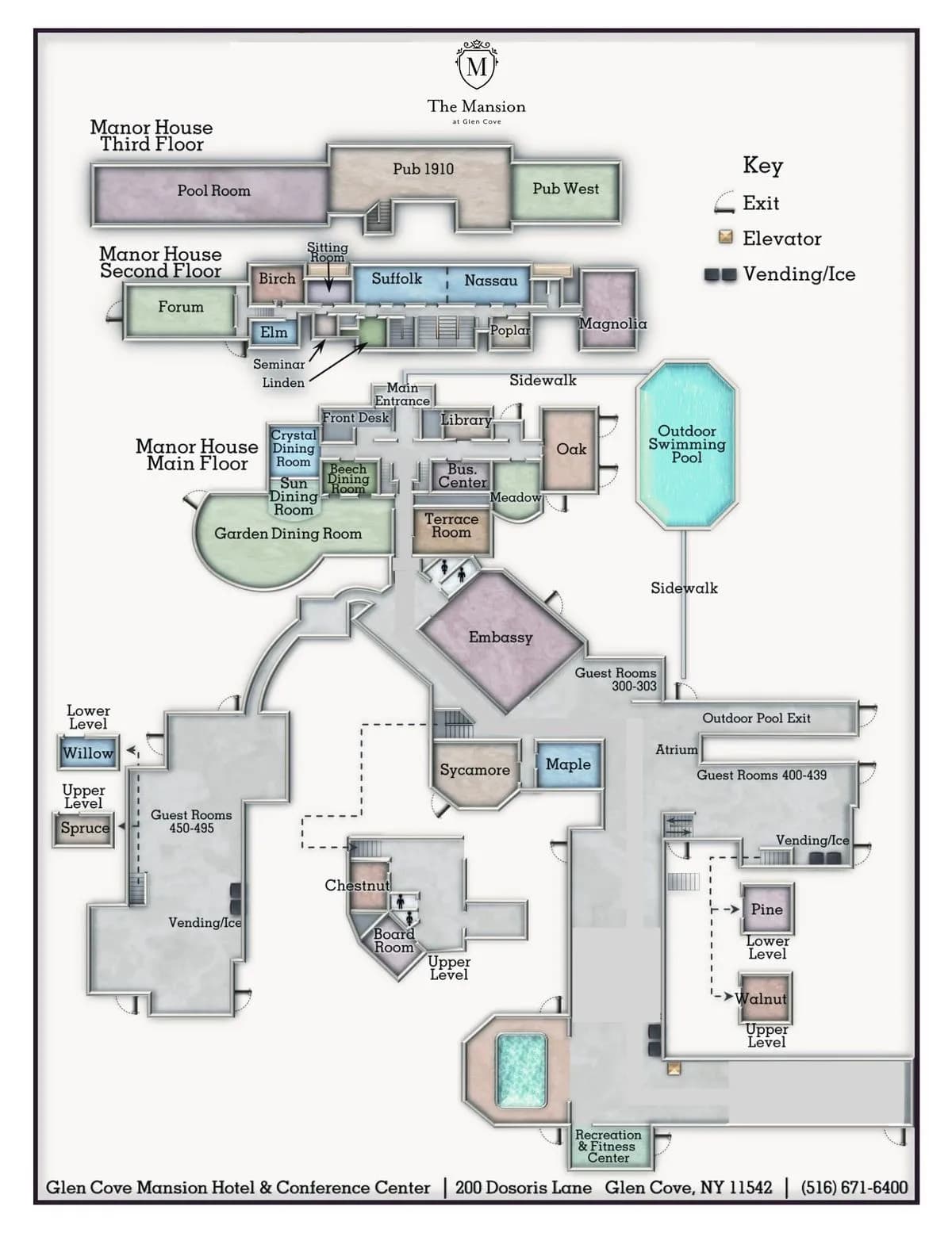 Mansion Floor Plan - The Mansion at Glen Cove- Newly Renovated